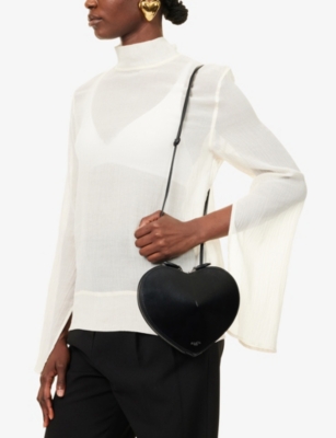 Alaïa Alaia Le Coeur Dove Coloured Leather Bag Women In Noir