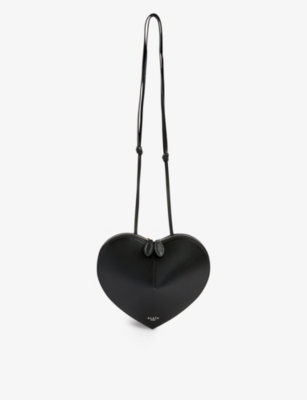 Shop Alaïa Alaia Women's Noir Le Coeur Leather Cross-body Bag