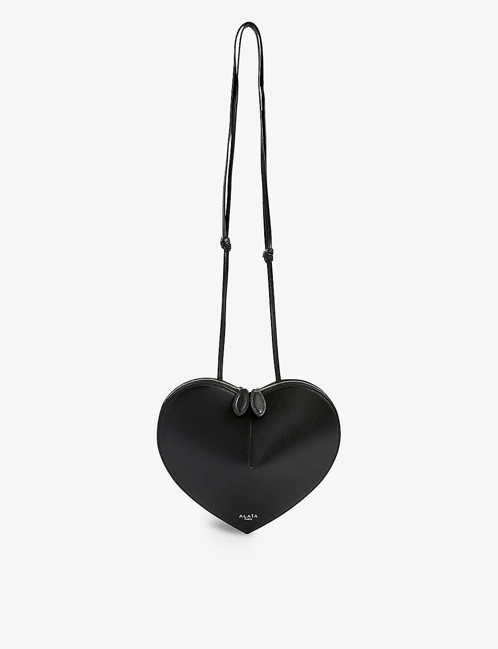 Shop Alaïa Alaia Women's Noir Le Coeur Leather Cross-body Bag
