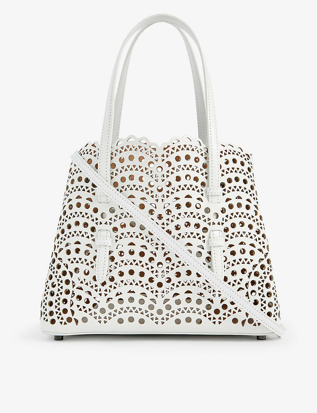 Alaïa Alaia White Mina Laser-cut Leather Top-handle Bag