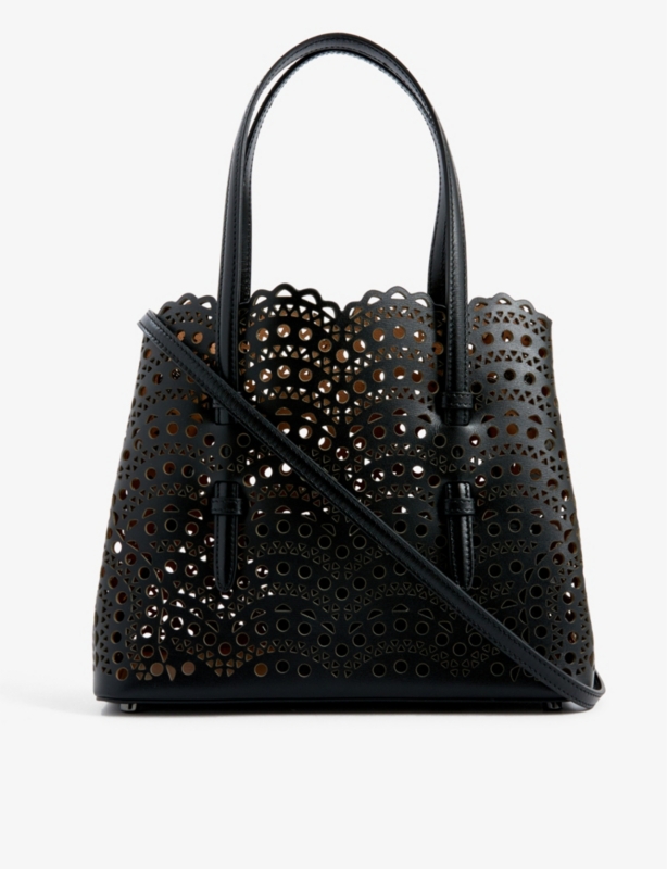 Mina Wave 25 laser-cut leather top-handle bag