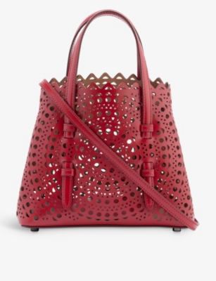 Alaïa Alaia Laque Mina Mini Laser-cut Leather Top-handle Bag