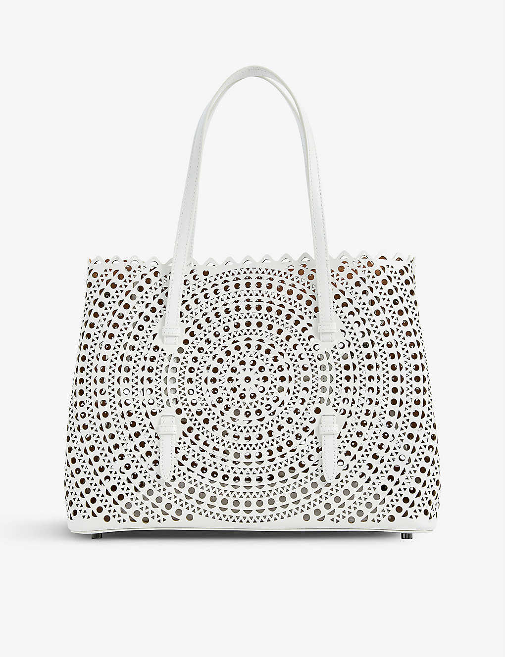 Alaïa Alaia Blanc Optique Mina Mini Laser-cut Leather Top-handle Bag