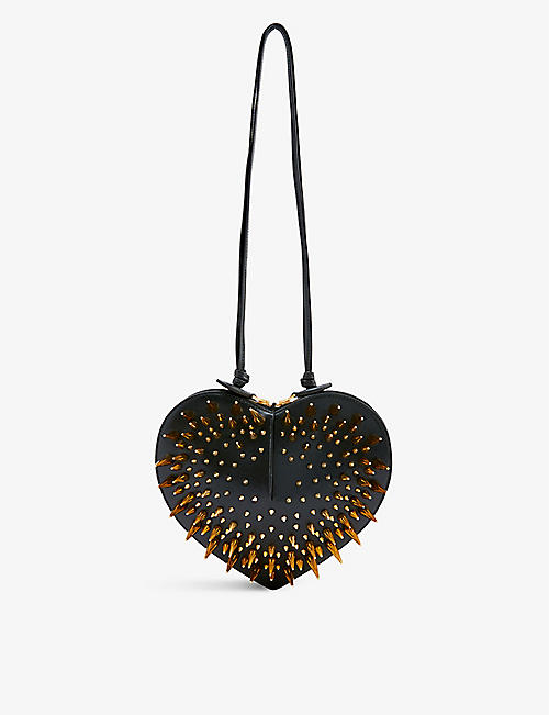 ALAIA: Le Coeur spike-embellished cross-body bag
