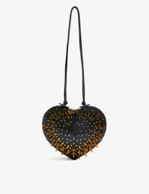 ALAÏA LE COEUR SPIKE-EMBELLISHED CROSS-BODY BAG,62877993