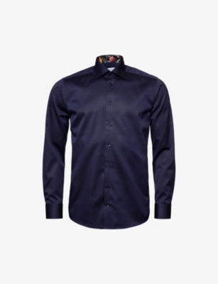 Eton Slim-fit Cotton-twill Shirt In Navy Blue