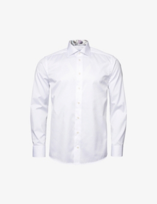 Eton Mens White Business Slim-fit Cotton-twill Shirt