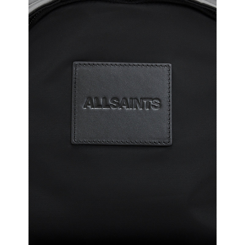 Shop Allsaints Men's Black Carabiner Logo-patch Shell Backpack