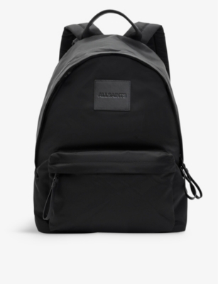 ALLSAINTS: Carabiner logo-patch shell backpack