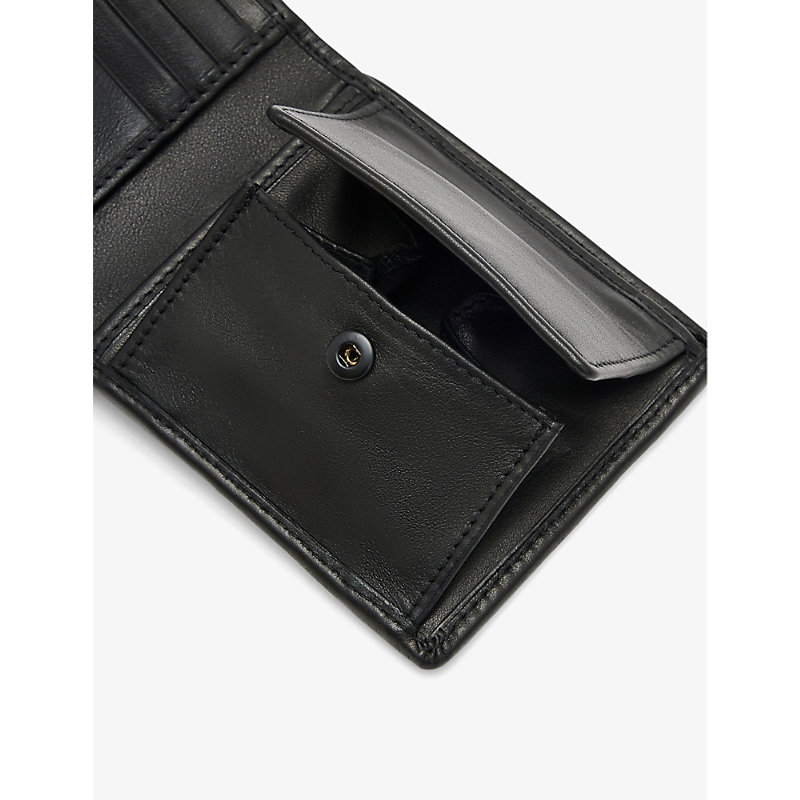 Shop Allsaints Men's Black Blyth Leather Bi-fold Wallet