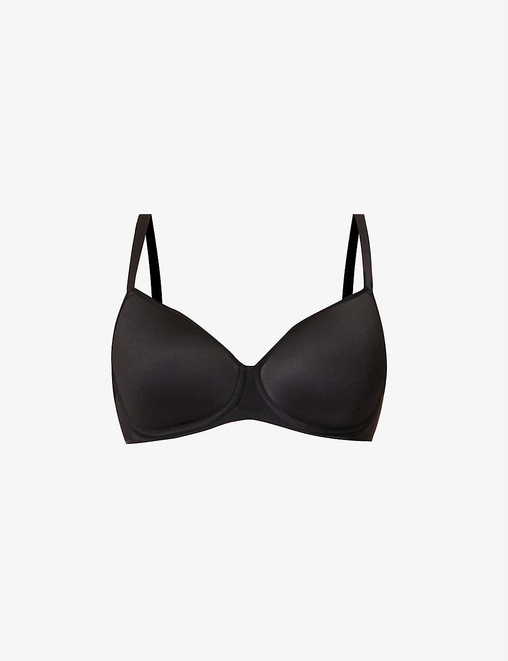 Shop Chantelle Pure Light Spacer Stretch-woven T-shirt Bra In Black