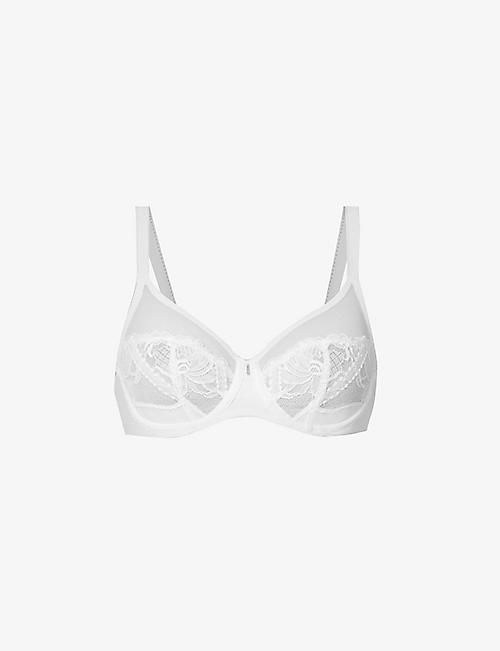 CHANTELLE: Orangerie floral-embellished underwired lace bra