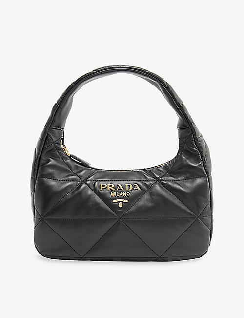 PRADA: Triangle brand-plaque leather shoulder bag