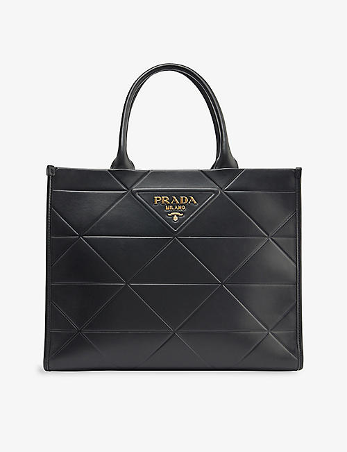 PRADA: Triangle medium leather tote bag