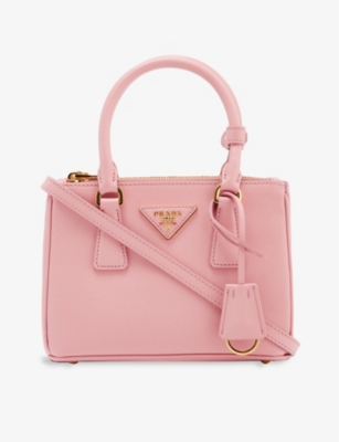 Prada Pink Saffiano Lux Leather Double Zip Galleria bag Prada
