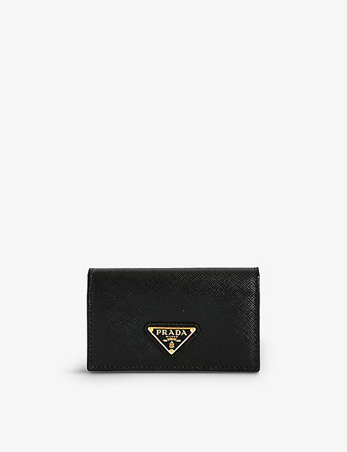 PRADA: Brand-plaque leather wallet