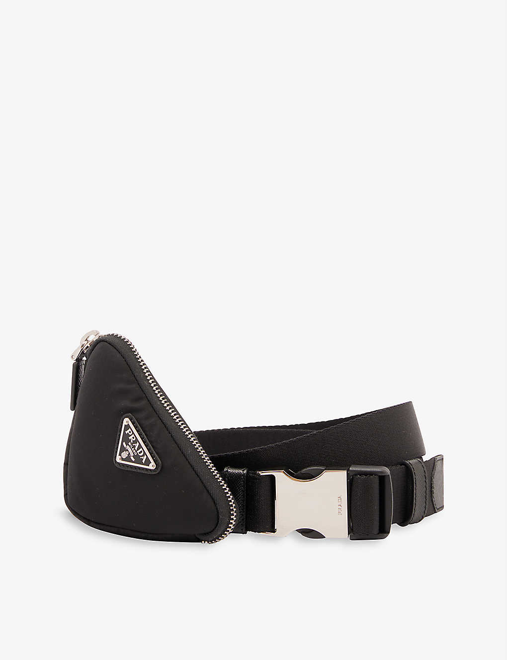 Prada Black Re-Nylon Logo Pouch Belt Bag