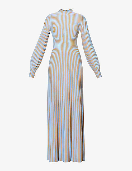 GABRIELA HEARST: Lee stripe-patterned cashmere and silk-blend midi dress