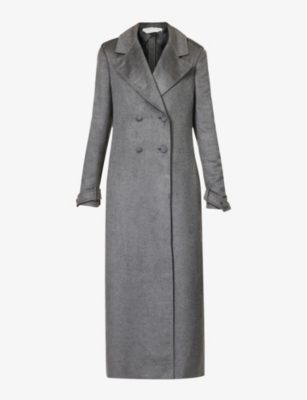 GABRIELA HEARST HOUSST REGULAR-FIT DOUBLE-BREASTED SILK COAT,62900936