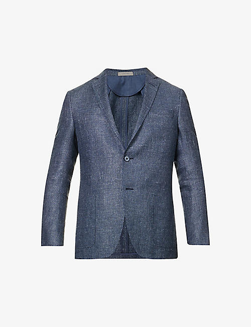 CORNELIANI: Single-breasted notched-lapel wool and linen-blend jacket