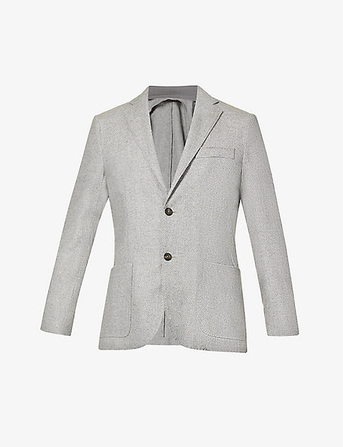 CORNELIANI: Chest-pocket regular-fit wool-blend blazer