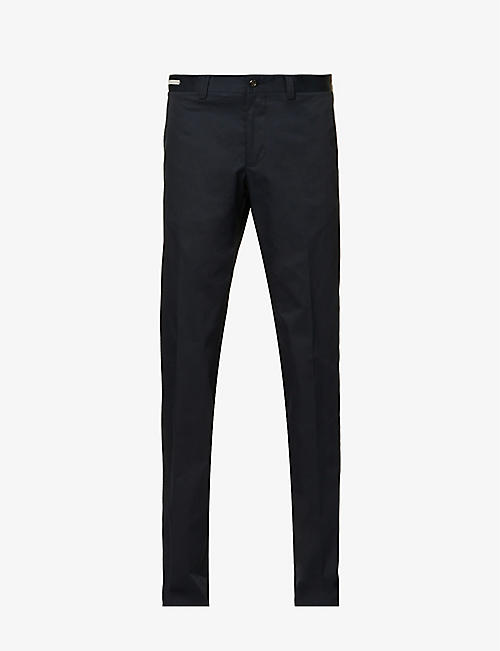 CORNELIANI: Regular-fit straight-leg stretch-cotton trousers