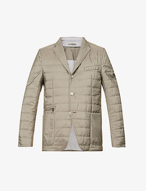 CORNELIANI: Quilted single-breasted notched-lapel shell jacket