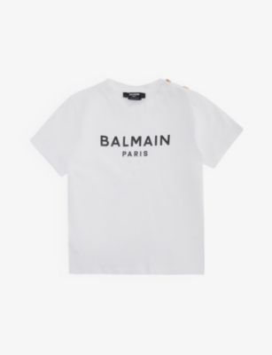 BALMAIN LOGO-PRINT COTTON-JERSEY T-SHIRT 3-36 MONTHS,62908901