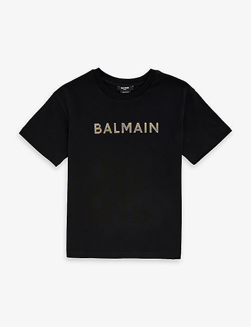 BALMAIN: Logo-embossed cotton-jersey T-shirt 4-14 years