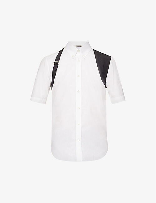 ALEXANDER MCQUEEN: Strap-embellished slim-fit cotton shirt