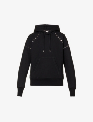 Alexander Mcqueen Eyelets Hooded Sweatshirt In Black