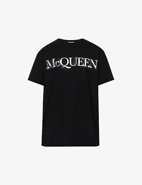 ALEXANDER MCQUEEN: Brand-print cotton-jersey T-shirt