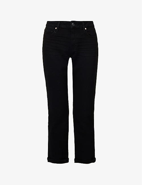 PAIGE: Brigitte straight-leg mid-rise stretch cotton-blend jeans