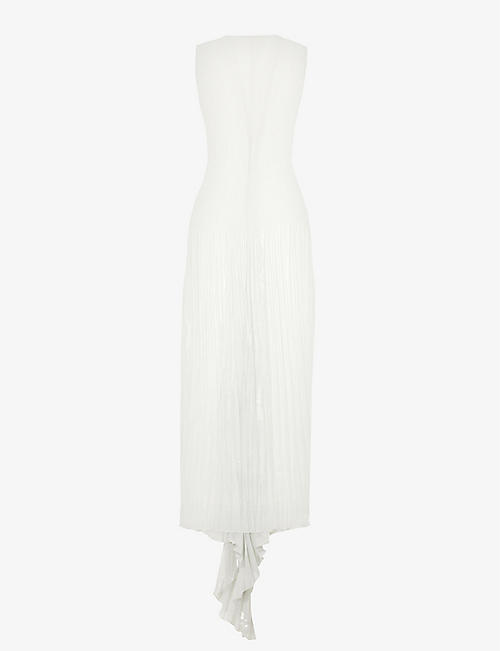 DI PETSA：Moonlight 金属色丝线褶裥梭织长款连衣裙