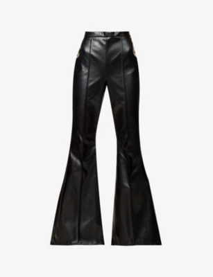 DI PETSA - Flared-leg mid-rise faux-leather trousers | Selfridges.com