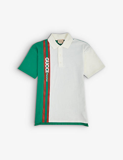 GUCCI: Block-panel stretch-cotton polo shirt 4-12 years