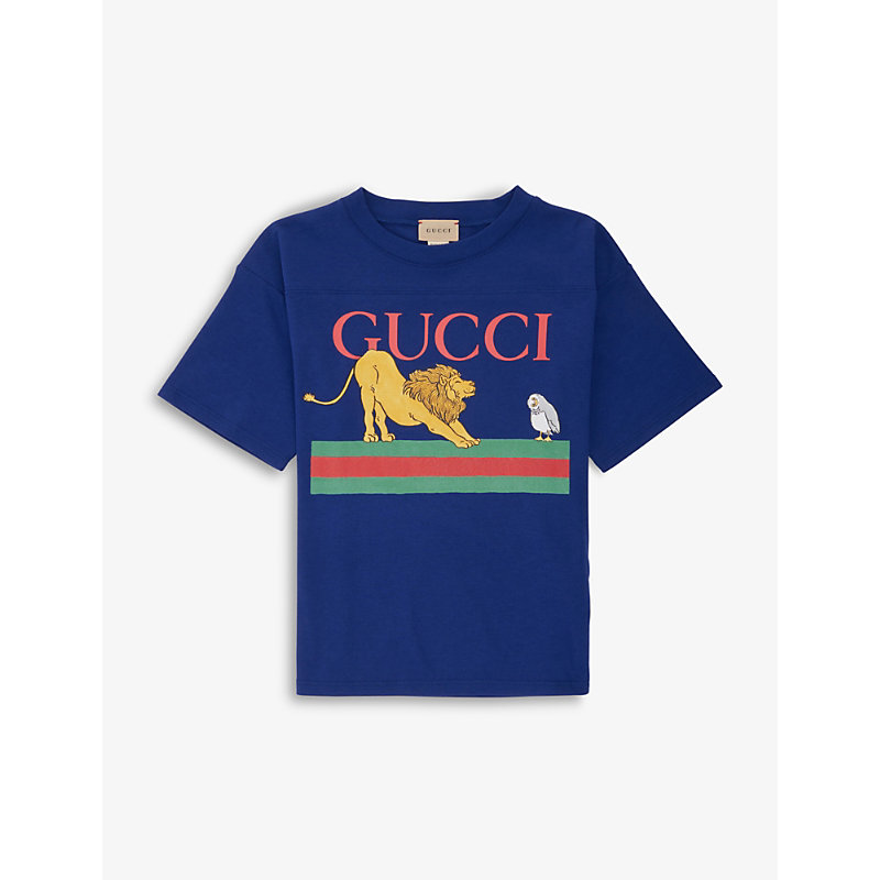 Gucci Kids' Logo-print Cotton-jersey T-shirt 4-12 Years In Vint