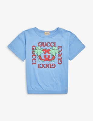 GUCCI - Graphic logo-print cotton-jersey T-shirt 4-12 years 