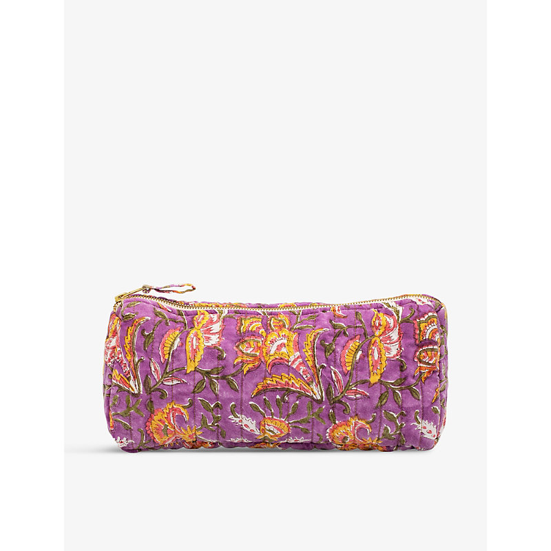 Anna + Nina Bed Of Flowers Floral-print Organic-cotton Pouch