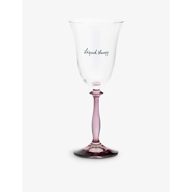 Anna + Nina Liquid Therapy Slogan Wine Glass 21cm
