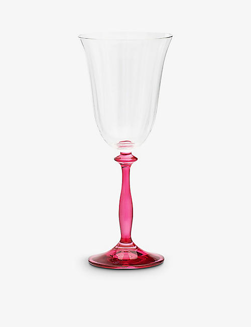 ANNA + NINA: Fuchsia contrast-stem wine glass 21cm
