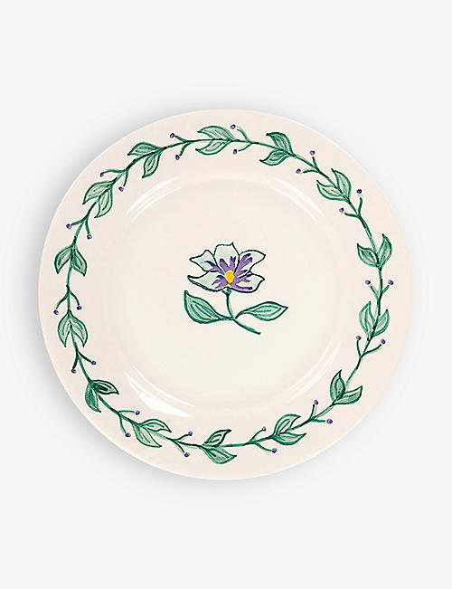 ANNA + NINA: Hibiscus hand-painted ceramic breakfast plate 22cm