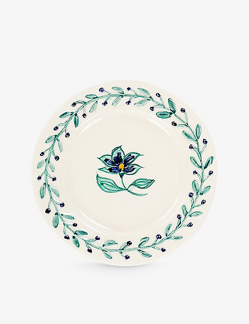 ANNA + NINA: Hibiscus hand-pointed ceramic trinket dish 14.5cm
