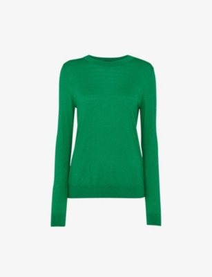 WHISTLES: Annie glitter-embellished knitted jumper