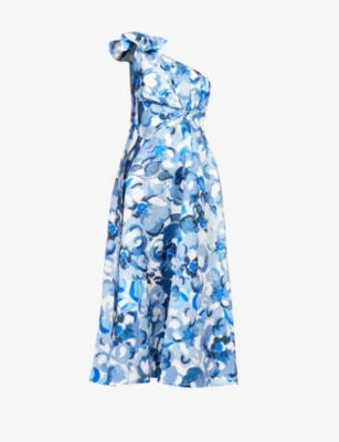 RACHEL GILBERT RACHEL GILBERT WOMENS FLORAL EMILIANO FLORAL-PRINT BOW-EMBELLISHED WOVEN MIDI DRESS,62962798