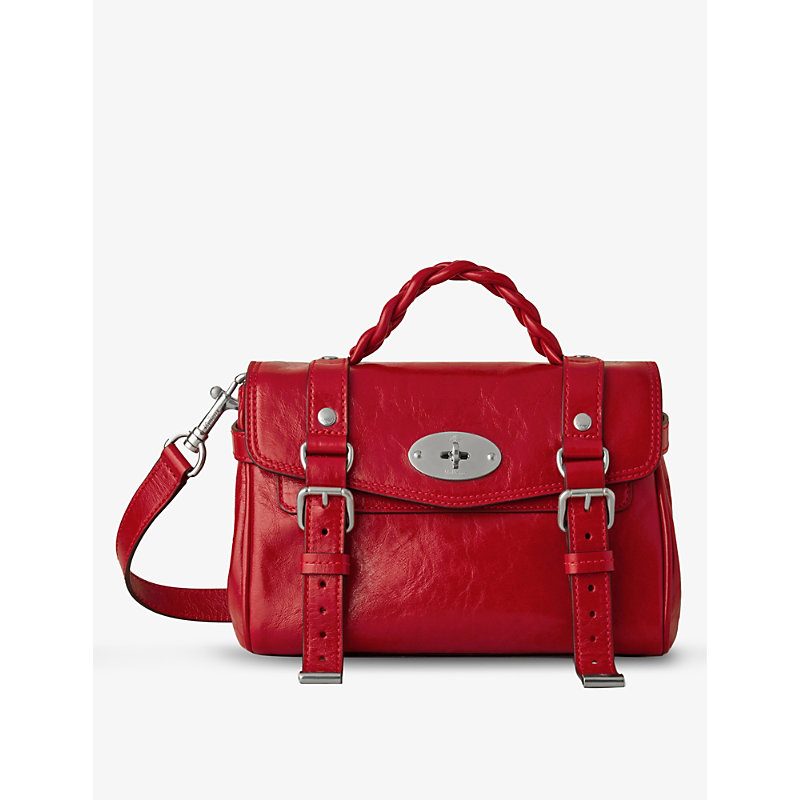 Mulberry Womens Lancaster Red Alexa Mini Leather Satchel Bag