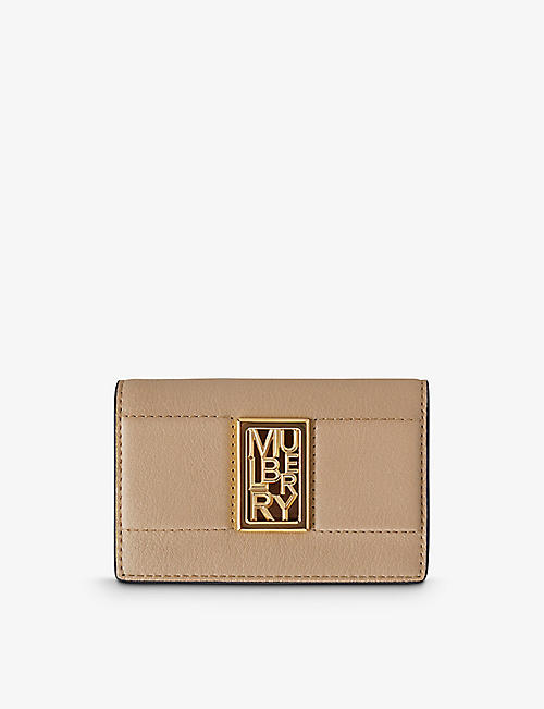 MULBERRY: Sadie logo-plaque leather card holder