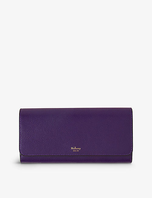 MULBERRY: Logo-print small leather continental wallet