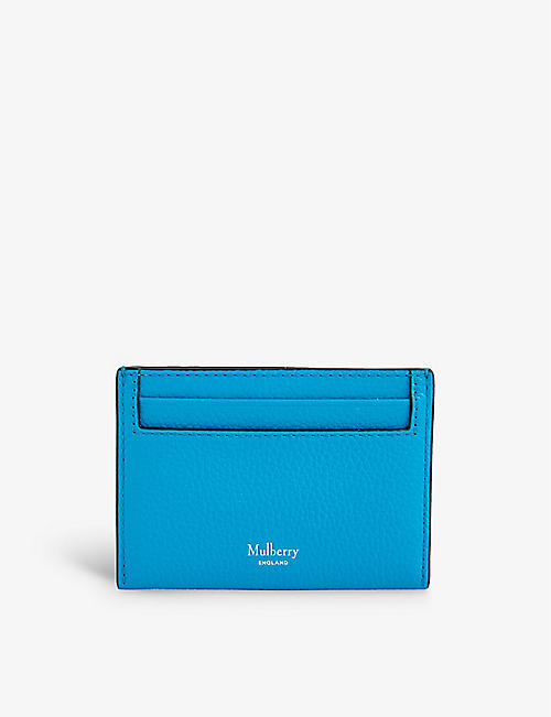 MULBERRY: Logo-embossed grained-leather card holder