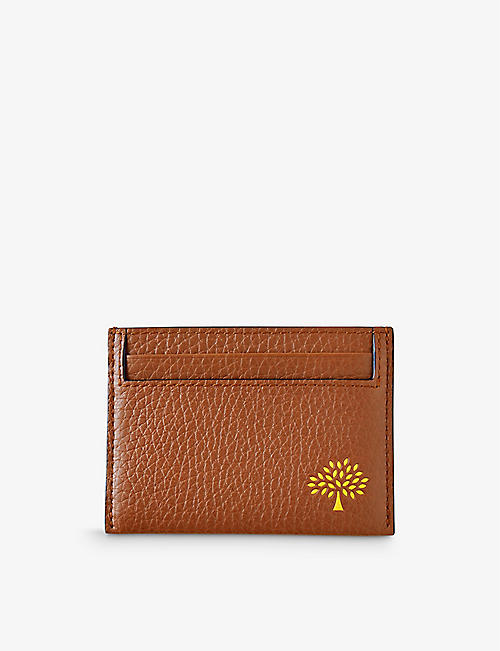 MULBERRY: Logo-embossed grained-leather card holder